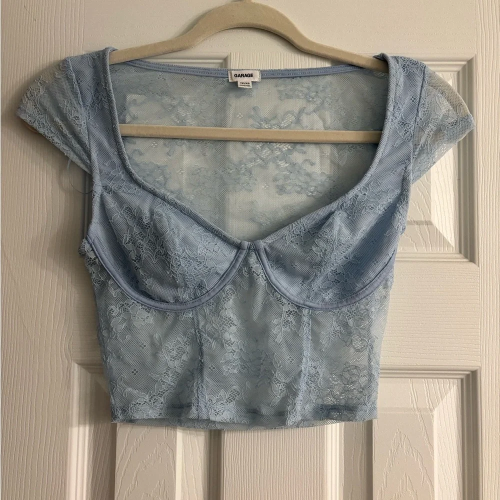 Garage Lace Blue Tee - Picture 2 of 4